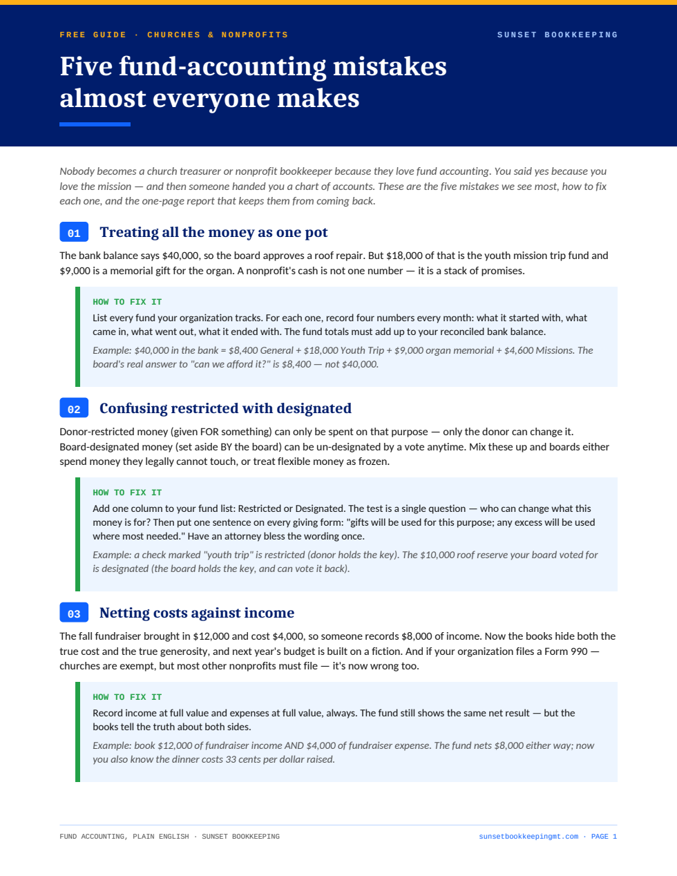 Five fund-accounting mistakes guide — first page preview
